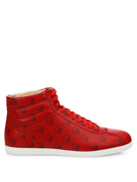 gucci ghost red leather sneakers mens|Men's Gucci Sneakers Sale .